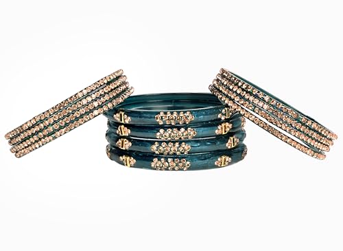 Image of Swara Creations Green Mehrun Red Glass Bangles Set for Women | Zirconwork Bangles | Glass bangles for festivals & occasions, Traditional glass bangles (SKU276)