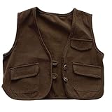 KMGDM Lightweight Cotton Vest Comfortable Girls Sleeveless Coat for Ideal for Spring & Fall Outdoor tasks, Coffee, 120