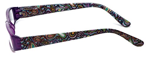 Calabria 735 Classic Vintage Reading Glasses +2.50 Purple Women Paisley One Power Readers Spring Hinged Matching Cloth Case #TOP2
