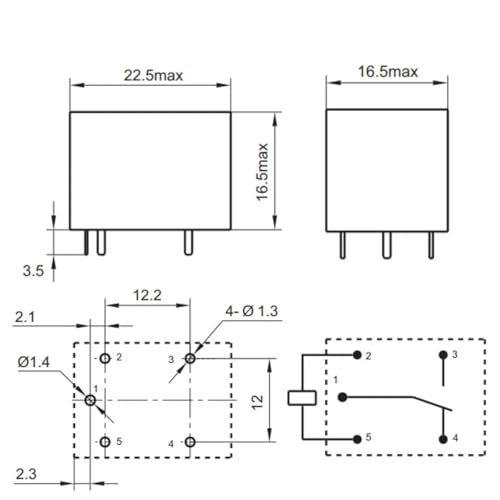 Relé JS1-12V-F AJS1311F microinterruptor electromagnético 5 pines 10A 2