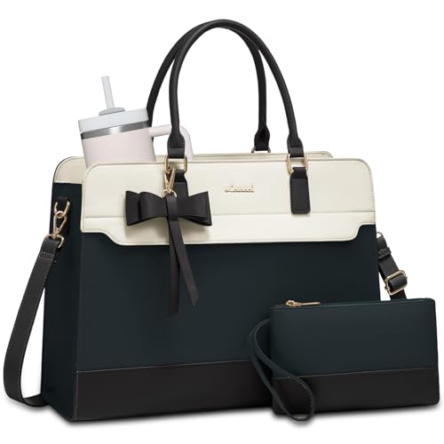 Image of LOVEVOOK Laptop Tote Bag for Women,Leather Work Bag, Waterproof Business Teacher Bag,Large Computer Handbag Purse Briefcase,Office Gifts for Women