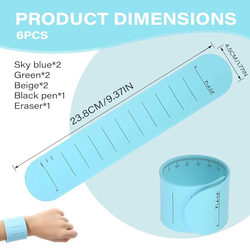 Pulsera de recordatorio de notas reutilizable lavable con regla integrada para estudiantes 7