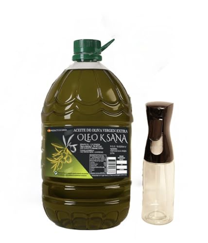 OLEO KSANA Aceite de Oliva Virgen Extra 5 Litros Nueva Cosecha Prensado en Frío Valencia Cooperativa Agrícola sin Mezclas ni Refinados 100% Gourmet Garrafa Familiar con Dosificador de Regalo