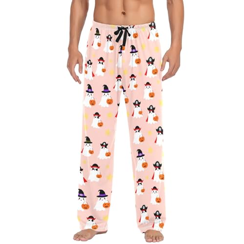 Spirits Cute Pumpkins Men's Cotton Pajama Pants with Pockets and Drawstring Comfortable and Stylish,S2