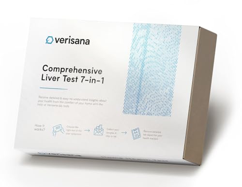 Verisana Liver Test – at-Home Liver Health & Function Check – 7 Biomarkers Including AST, ALT, GGT, AST/ALT Ratio, HbA1c, HsCRP, TBILI – CLIA-Certified Lab