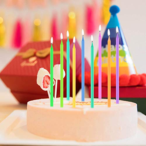 image for BEANLIEVE 20-Count Rainbow Birthday Candles - Colorful Birthday Candle
