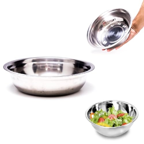 2 Tigelas Bowl Cumbuca Bacia Em Inox 25x6,5cm
