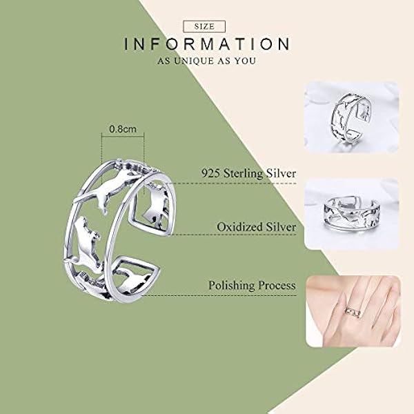 MeiLiSis öppna kattringar för kvinnor, flickor, män, pussy-cocktail, justerbar, enkel, uttalande stapel förlovningsring, liten svans, fingerband, söta smyckesgåvor, annan