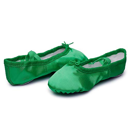 MSMAX Women's Ballet Shoes Satin Split Sole Flats for Dancing Gymnastic Yoga4