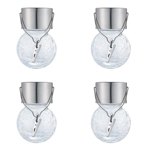 Lampe solaire pour jardin sans fil lot de 4 suspensions blanches contre l'obscurité