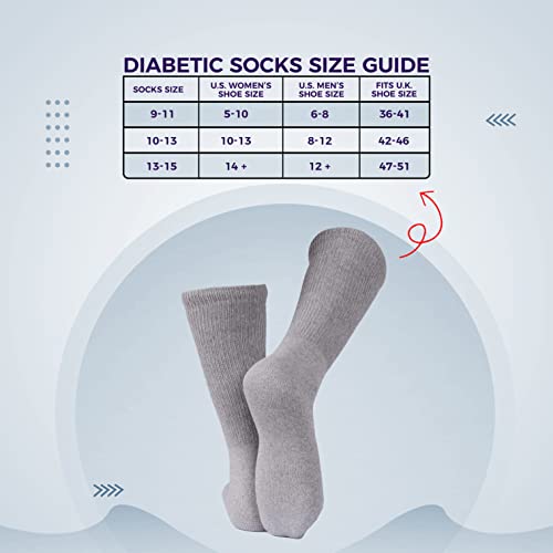 Diabetic Crew Socks, Non-Binding Extra Wide Doctor Approved Cotton Quarter Socks For Men’s Women’s (13-15). #TOP5