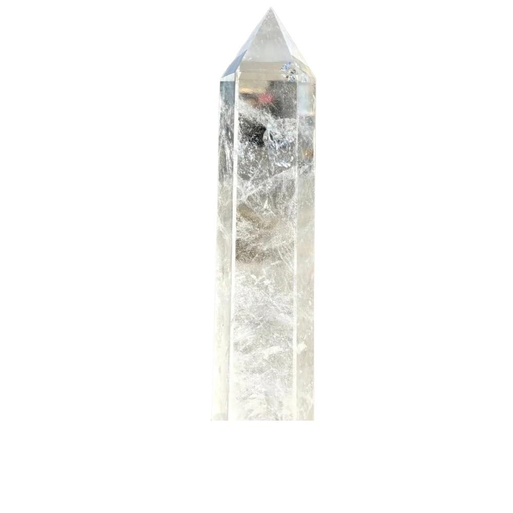 BKGWCSOR 1pc 1.1-1.3kg White Transparent Quartz Crystal Tower