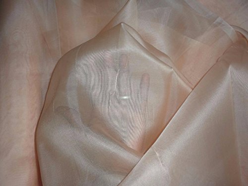 Tissu en organza rose pêche 111,8 cm MIX27 pour couture