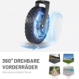 TIMBER RIDGE XXL Bollerwagen Faltbar Transportwagen mit Seitentasche Getränkehalter verstellbarem Griff, Gartenwagen für Alle Gelände, Draussen Camping Einkaufen