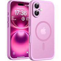 TOCOL Magnetic Only for iPhone 16 Plus Case 6.7-Inch, Fit for MagSafe, Upgraded Full Camera Protection, 14FT Military Grade Drop Tested Shockproof Slim Translucent Matte Back Phone Cover (Pink)
