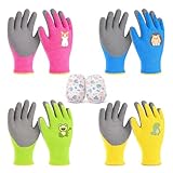 FZSECRIU 4 Paar Gartenhandschuhe Kinder，1 Paar Antifouling...