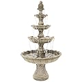 Sunnydaze Grand Courtyard 80-Inch 4-Tier Outdoor Water Fountain - Large Outdoor Water Feature for Garden, Patio or Yard - Earth
