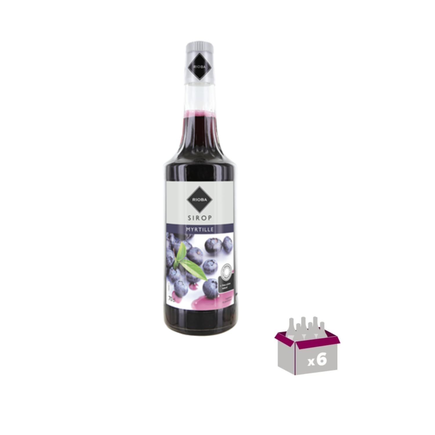 Lot de 6 Sirops Rioba - Myrtille - 6x70cL