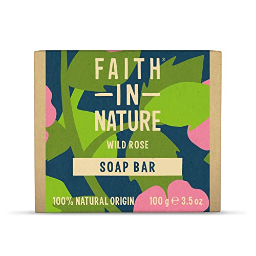 Faith In Nature Natural Wild Rose Hand Soap Bar Restoring Vegan & Cruelty Free No SLS or Parabens 100g