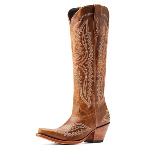 Ariat Womens Casanova Embroidered Snip Toe Zippered Casual Boots Knee High Mid Heel 2-3