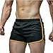 ZERAOKE Men Summer Elastic Mesh Quick Dry Shorts Beachwear for Vacation Workout Gym Sports Running Fitness-Black White-XL