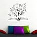 ZYkang Book Tree Wall Decal Library Study Education Vinyl Sticker Home Interior Decor Reading School Classroom Room Murals,No.1 Black,52x42cm