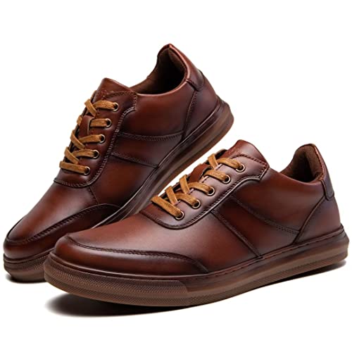 Image of Arkbird Casual Sneakers, Breathable Lace-Up Leather Walking Shoes Comfortable Fashion Sneakers for Men Daily Work