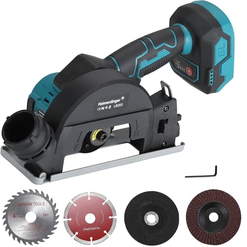 4 Cordless Circular Saw & Mini Angle Grinder Compatible with Makita 18V Battery(Not Included), 2-in-1 Brushless Motor, 3-Speed, Reversible for Wood, Metal, Tile, Plastic