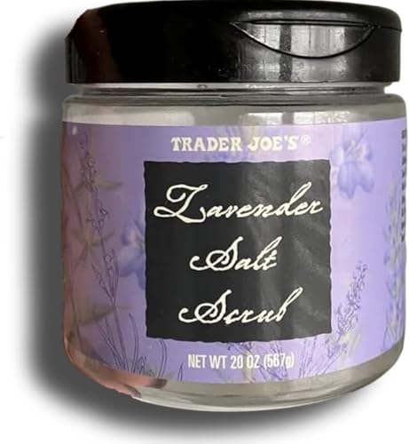 Trader Joe's Lavender Salt Scrub, Exfoliating Body Scrub with Sea Salt, Almond Oil, Avocado Oil,...