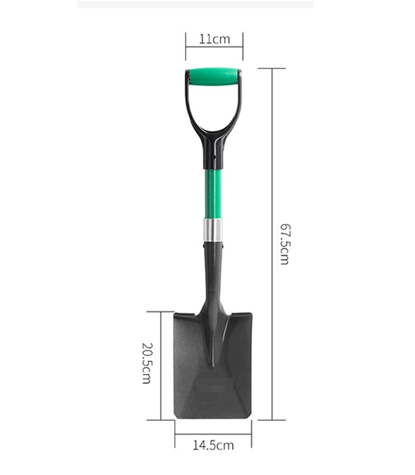 Pala De Nieve para Coche Pala De Nieve con Mango De Fibra En Forma De D Y Cabeza Cuadrada Puntiaguda For Quitar La Nieve Y Cavar para Actividades Al Aire Libre(Square Head)