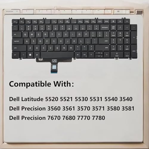 Image of Non-Backlit US Keyboard for Dell Latitude 5520 5521 5530 5531 5540