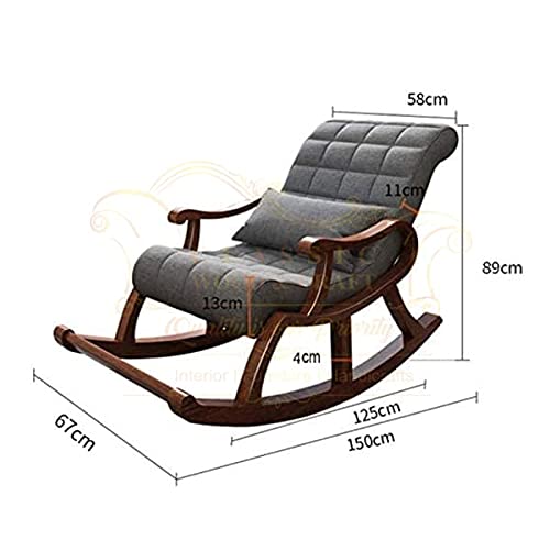 Image of CLASSIC WOOD & CRAFT Wooden Rocking Chair with Sheesham Wood, Rolling and Easy Seating (Model-OW-19)