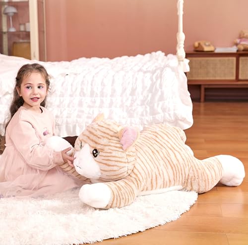Image of IKASA Large Cat Cuddly Toy, Giant Soft Toy, 78 cm Large Plush Toy, Giant Plush Toy, Fluffy Jumbo Plush Toy, Gift for Children