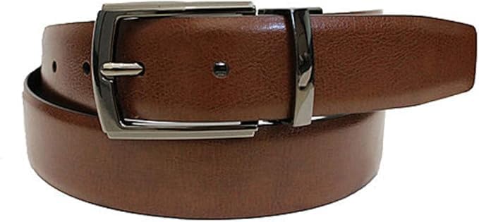 Men's Reversible Belt, Silver Sideburns, Brown/Black, Size 34