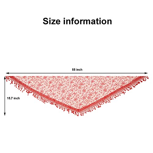 YOUR SMILE Lightweight Soft Leaf Lace Fringes Triangular Floral Fashion Towel Scarf Wrap for Women4