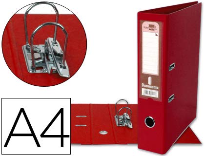 Image secondaire de Liderpapel 932057 Documenta Classeur Levier Carton Rembordé PVC 1,9 mm Dos 75 mm Rado Métallique Rouge