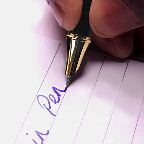 Dryden Designs Fountain Pen - Medium And Fine Nibs | Includes 24 Ink Cartridges And Ink Refill Converter | Calligraphy Pen, Consistent Writing, Smooth Flow - Mysterious Blue #TOP3