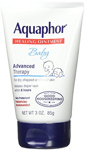 Image of Aquaphor Baby Healing Ointment, Advanced Therapy for Chapped Cheeks and Diaper Rash, 3 oz. Tube (Pack of 3)