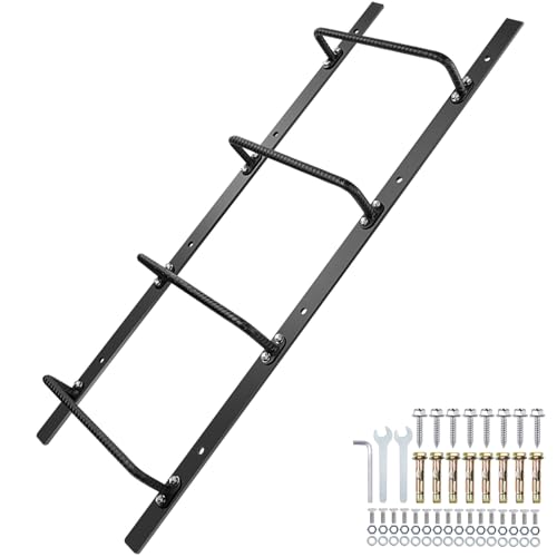 Zwinz 4-Rung Window Well Ladder Straight Heavy Duty Steel Fire Escape Ladder Powder-Coated Basement Egress Wall Mounted Ladder 45.2 Lx17.9 W Black