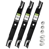 GardTok High Lift Mower Blades 3-Pack with 3 Nuts for Ariens Gravely Ikon 60 ZT XL 60 Zero Turn Mower, Fits 60-Inch Deck, Replaces OEM 09659200