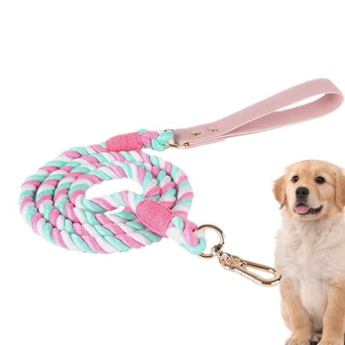 Generic 犬用リード 1.2m ? 耐久性のあるコットン素材、快適なグリップハンドル、金属製バックル採用 (牽引ロープ-サクラピンク)