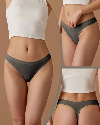 Image of SHARICCA Seamless Thongs for Women Sexy Breathable No Show Thong Underwear Women Multiple Pack