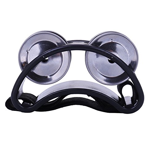 Gallaxy Fuss Tamburin Percussion mit Stahlschellen fuer Cajon & Gitarre Spieler schwarz Cover