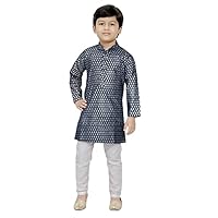 Tathastu Boys Cotton Kurta Set -TKS1285B-4-Blue