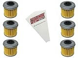 Cyclemax Six Pack compatible with Honda Oil Filter 15412-MEN-671 Contains Six Filters and a Funnel
