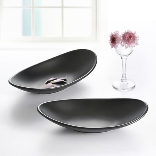 OSALADI 2pcs Bandejas Negras de Melamina para Sushi miniatura 5