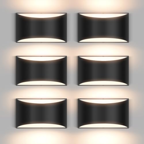Image of 6 Pack Black Modern LED Wall Sconce Hardwired Indoor Wall Lights Up and Down Wall Mount Light Fixture for Living Room Bedroom Corridor Hallway Conservatory Warm White 3000K(with G9 Bulbs)