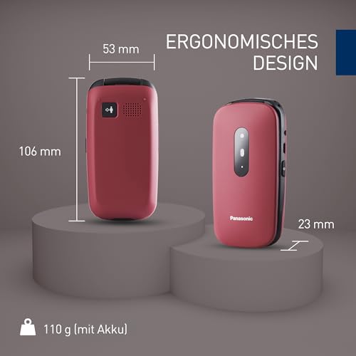 Panasonic KX-TU446EXR 2G Seniorenhandy ohne Vertrag (SOS-Notruftaste, Stoßfest, Sprachverstärker,...