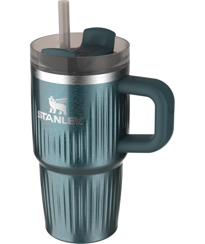 Image of STANLEY Quencher H2.0 Tumbler with Handle and Straw 20 oz | Flowstate 3-Position Lid | Cup Holder Compatible for Travel | Insulated Stainless Steel Cup | BPA-Free | Fluted Marina Shine
