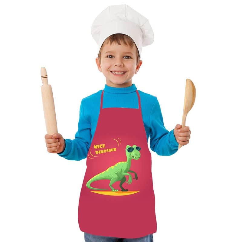 Hopcara® Nice Dino Apron for Boys & Girls | Waterproof Chef Apron for Kids | 3D Washable Apron for Kids for Painting Cooking Baking Sculpting | Adjustable Neck | Digital Printed Apron 16+ (B0CJ97NDKJ) Amazon Price History, Amazon Price Tracker